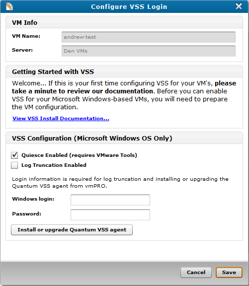 Preparing a Windows System for VSS Backups